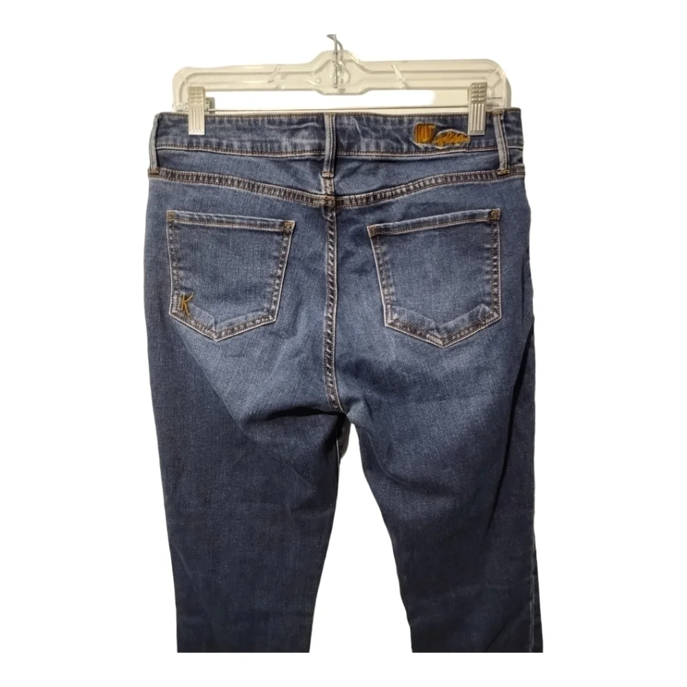 Kut from the Kloth High Rise Skinny Dark Wash Whiskered Faded Jeans‎ Size 10